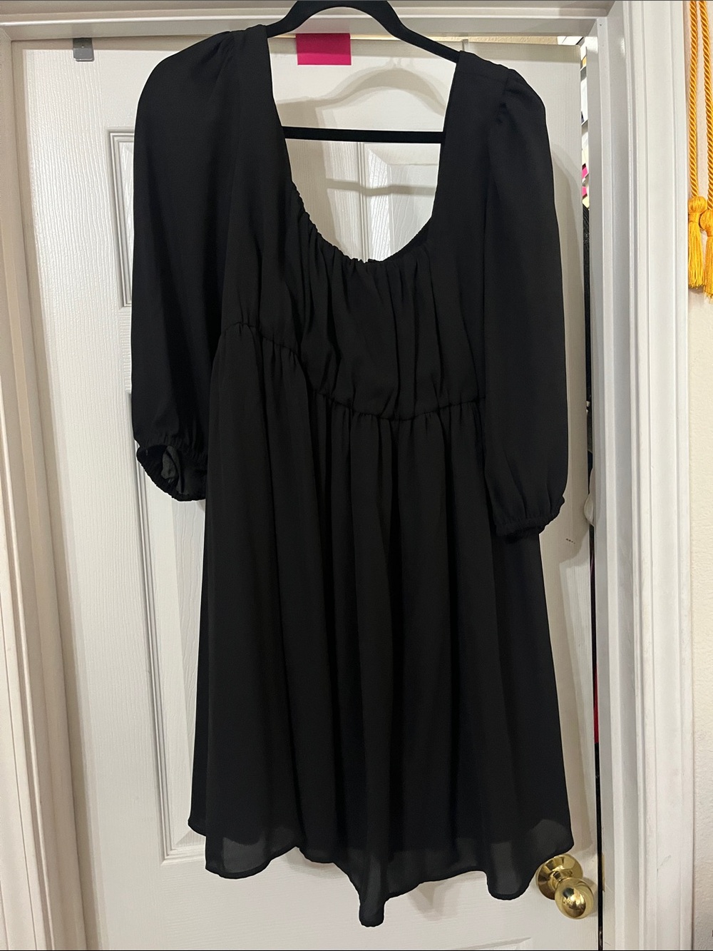 Black Mini Dress with Scoop Neck